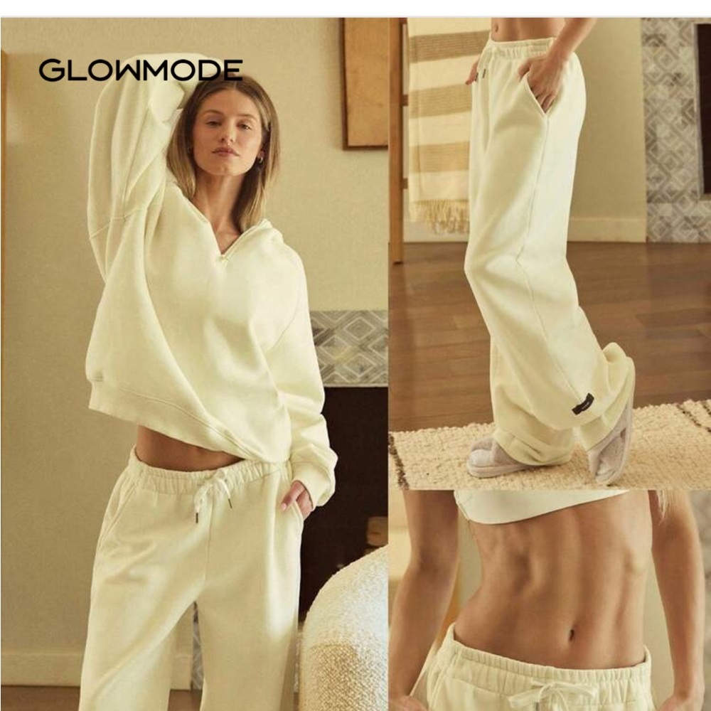 GLOWMODE SET 2 Heavyweight Fleece Oversized Fit joggers & pullover yellow large - Picture 8 of 8